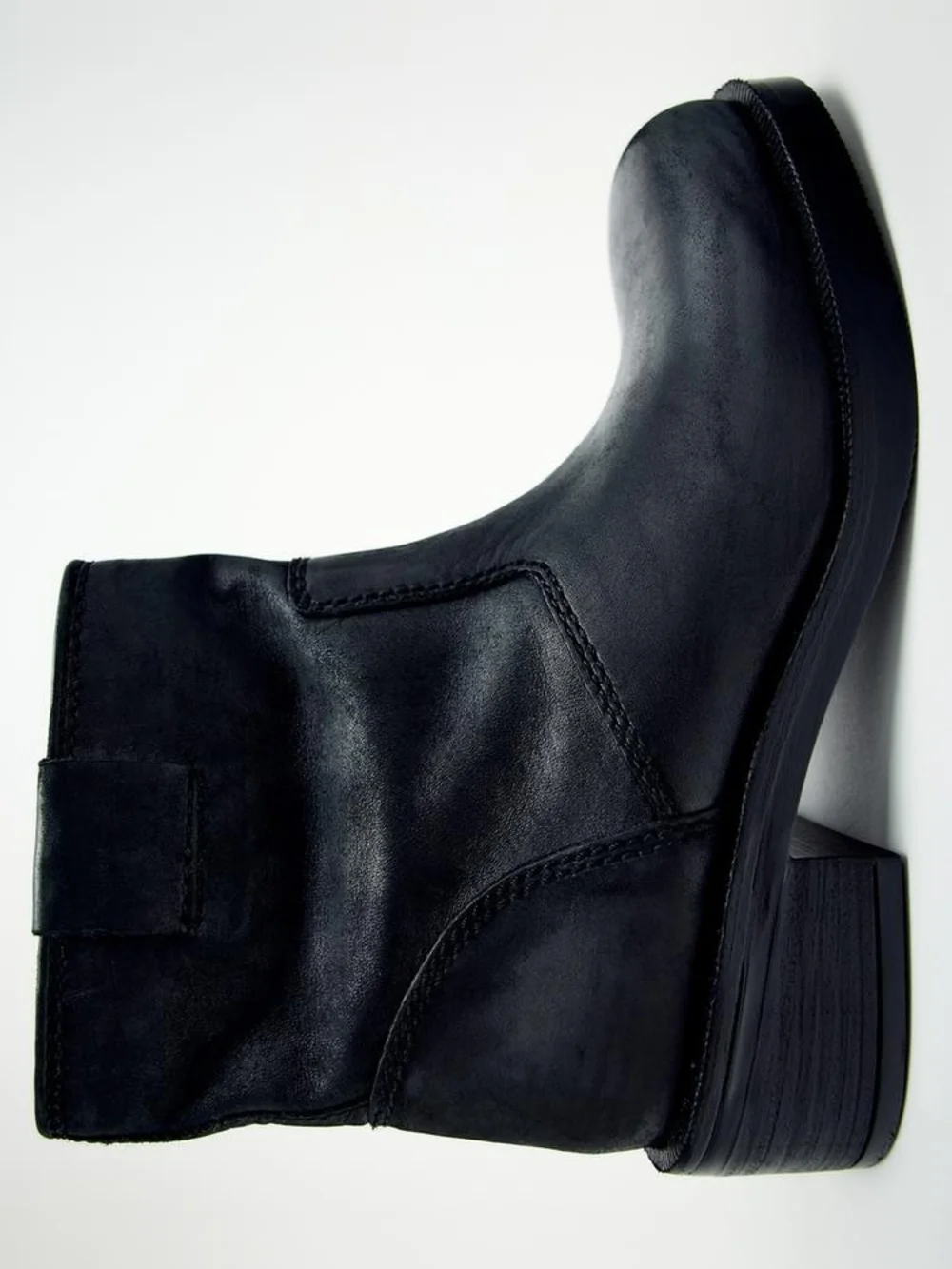 Zara Distressed Effect Leather Biker Ankle Boots NWT